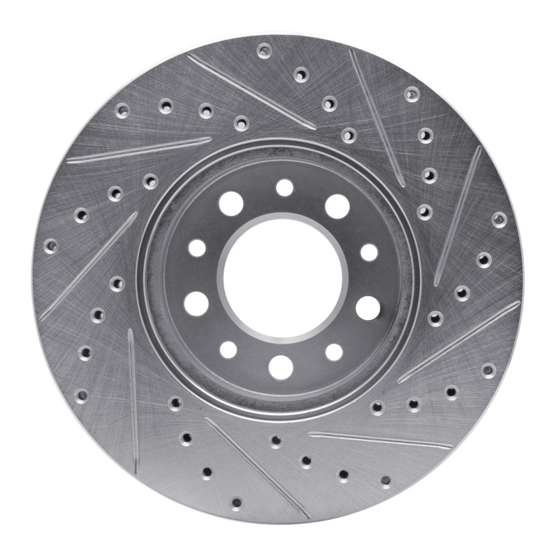 Ford Windstar Brake Rotor (1) - Front Left - R1 Concepts - Drilled & Slotted - Silver - `99-`03